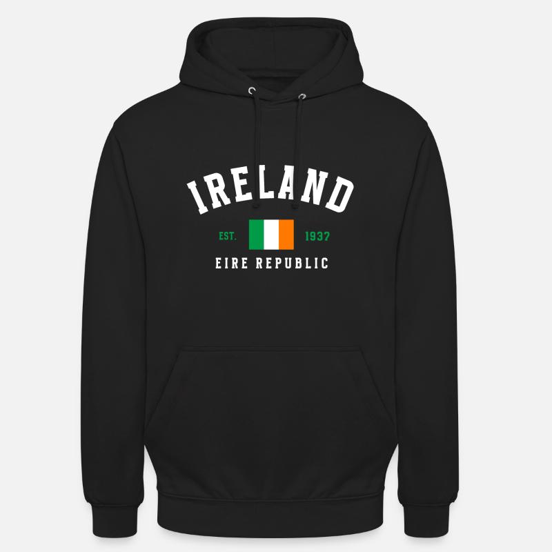Irlande République Éire - Sweat-shirt à capuche unisexe - noir