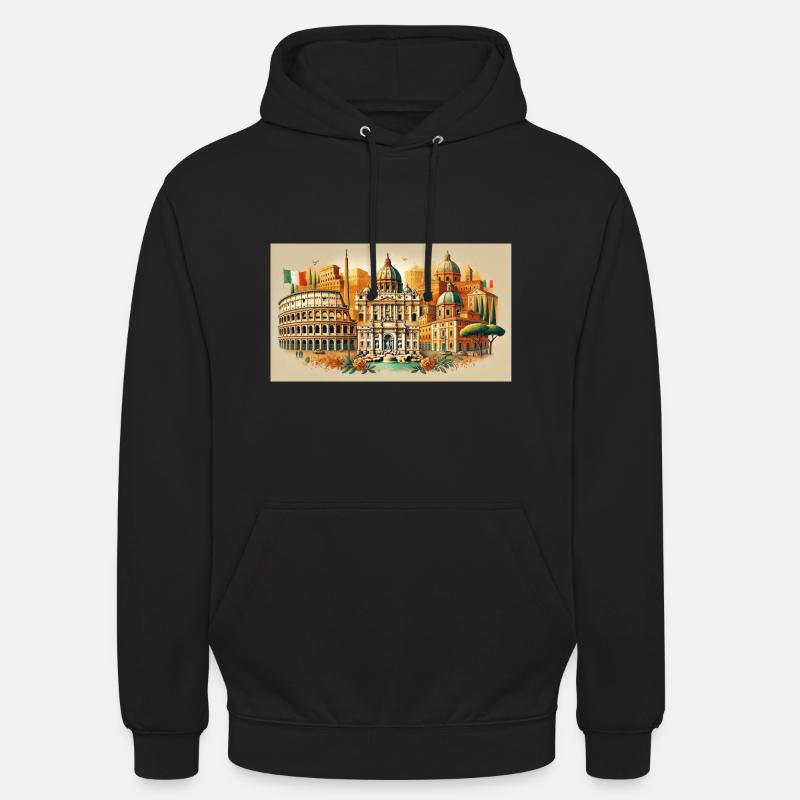 Rome, Italie - Ville éternelle - Sweat-shirt à capuche unisexe - noir