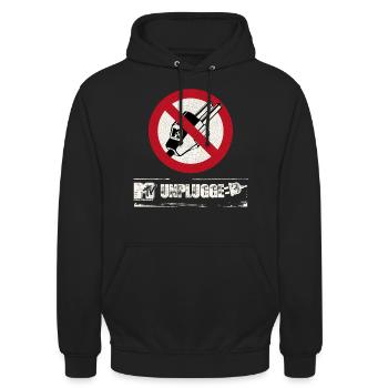 MTV Unplugged Vintage Design - Unisex Hoodie - Schwarz - Vorne - Alina (178cm) & Michal (187cm)