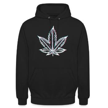 Feuille de cannabis Ganja - Sweat-shirt à capuche unisexe - noir - Devant - Alina (178cm) & Michal (187cm)