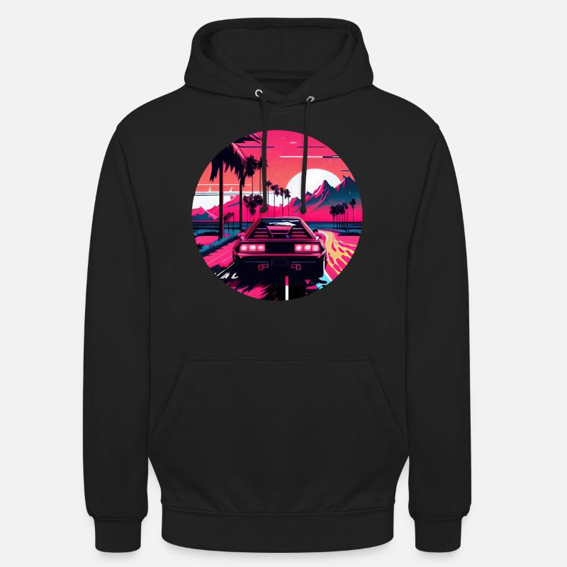 Retrowave Synthwave 80s Design - Unisex Hoodie - Schwarz