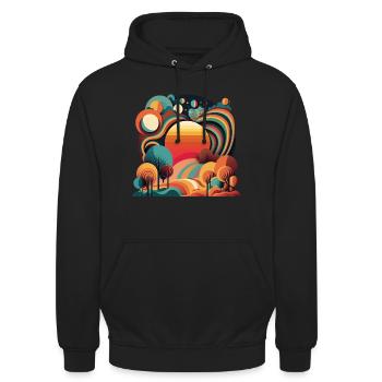 RETRO - Unisex Hoodie - black - Front - Alina (178cm) & Michal (187cm)
