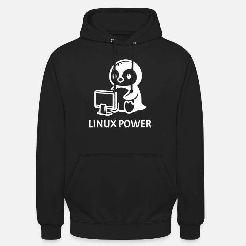 Puissance Linux - Sweat-shirt à capuche unisexe - noir