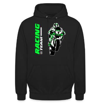 Course de moto - Moto GP - Superbike - Sweat-shirt à capuche unisexe - noir - Devant - Alina (178cm) & Michal (187cm)