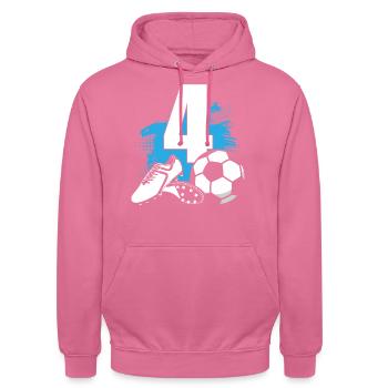 Soccer Ball 4 Years Old Footballer - Unisex Hoodie - pink - Front - Alina (178cm) & Michal (187cm)