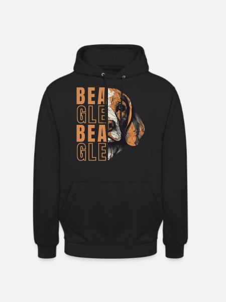 Beagle Lover Geometry Beagle Art - Unisex Hoodie - black