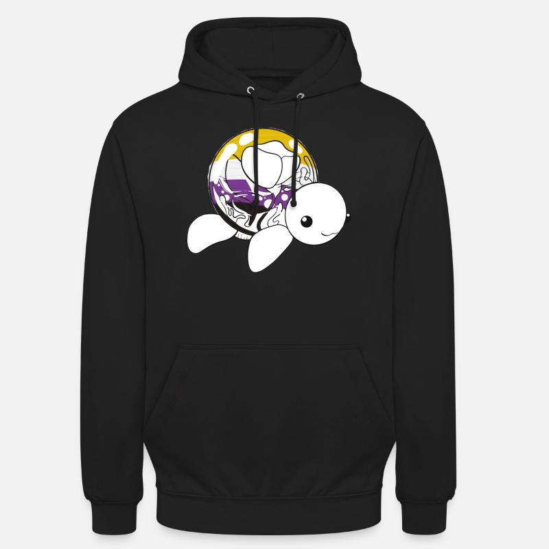 Non binary turtle - Sweat-shirt à capuche unisexe - noir