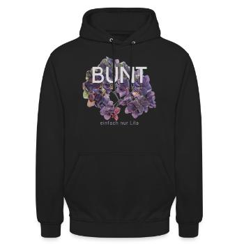 Bunt einfach nur Lila - Unisex Hoodie - Schwarz - Vorne - Alina (178cm) & Michal (187cm)