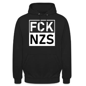 Fck Afd Fck Nzs - Unisex Hoodie - Schwarz - Vorne - Alina (178cm) & Michal (187cm)