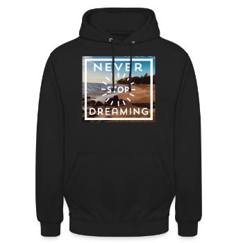 Never Stop Dreaming - Unisex Hoodie - Schwarz - Vorne - Alina (178cm) & Michal (187cm)