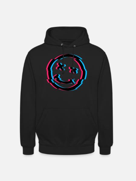 Smile Glitch - Unisex Hoodie - Schwarz