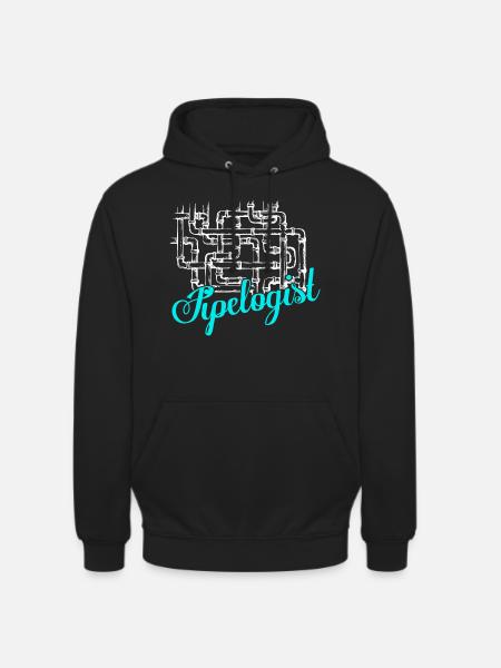 Pipelogist Plumber Pipefitter Wrench - Unisex Hoodie - black