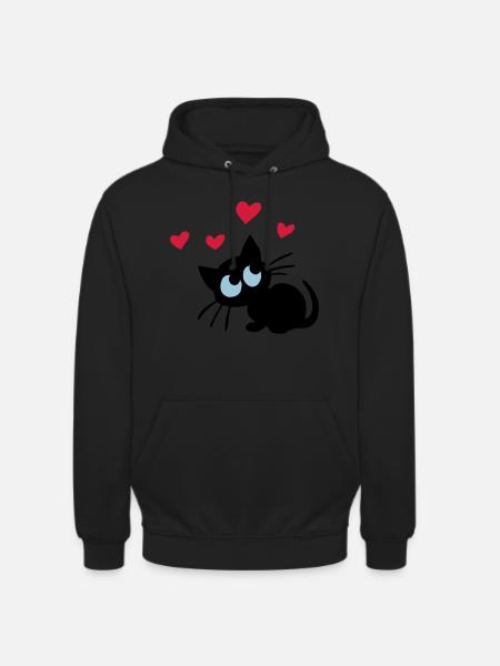 Herzkätzchen - Unisex Hoodie - Schwarz