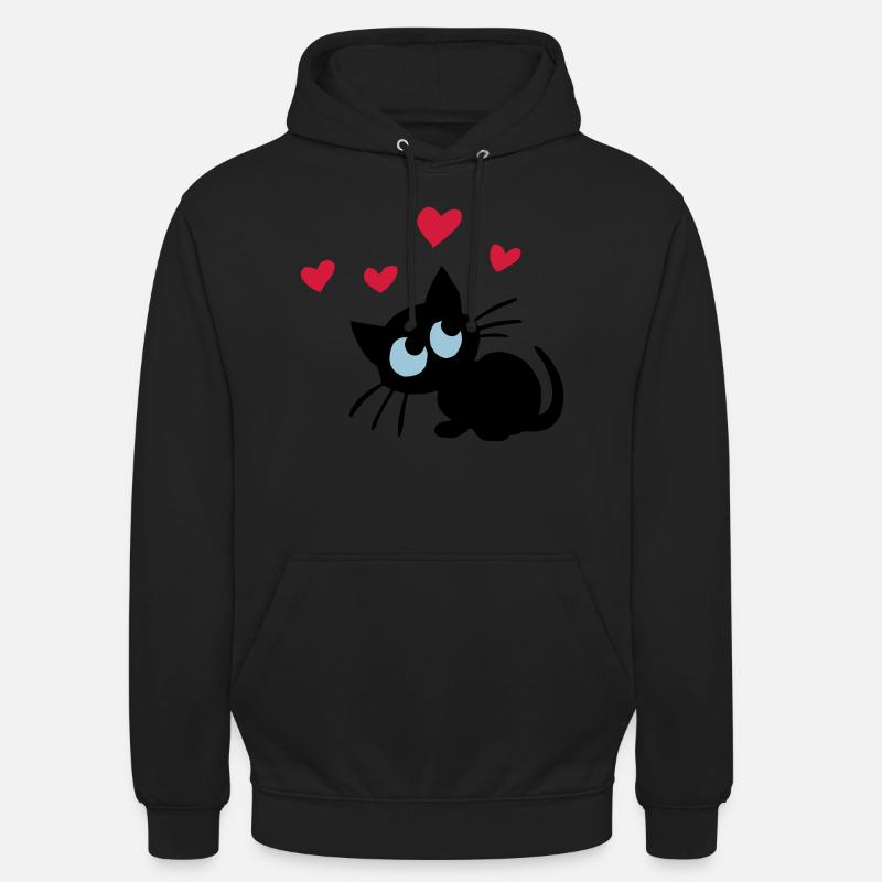 Herzkätzchen - Unisex Hoodie - Schwarz