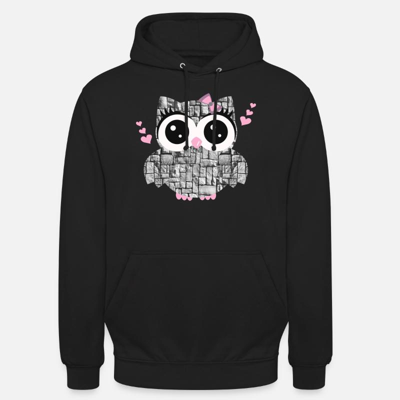 Eule_Stein - Unisex Hoodie - Schwarz