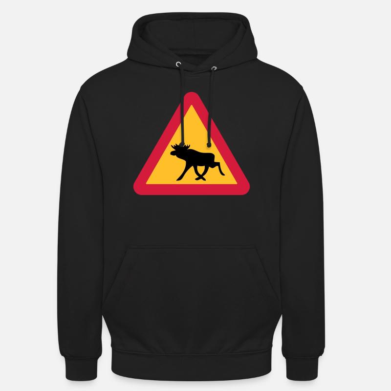 Caution Moose! - Unisex Hoodie - black