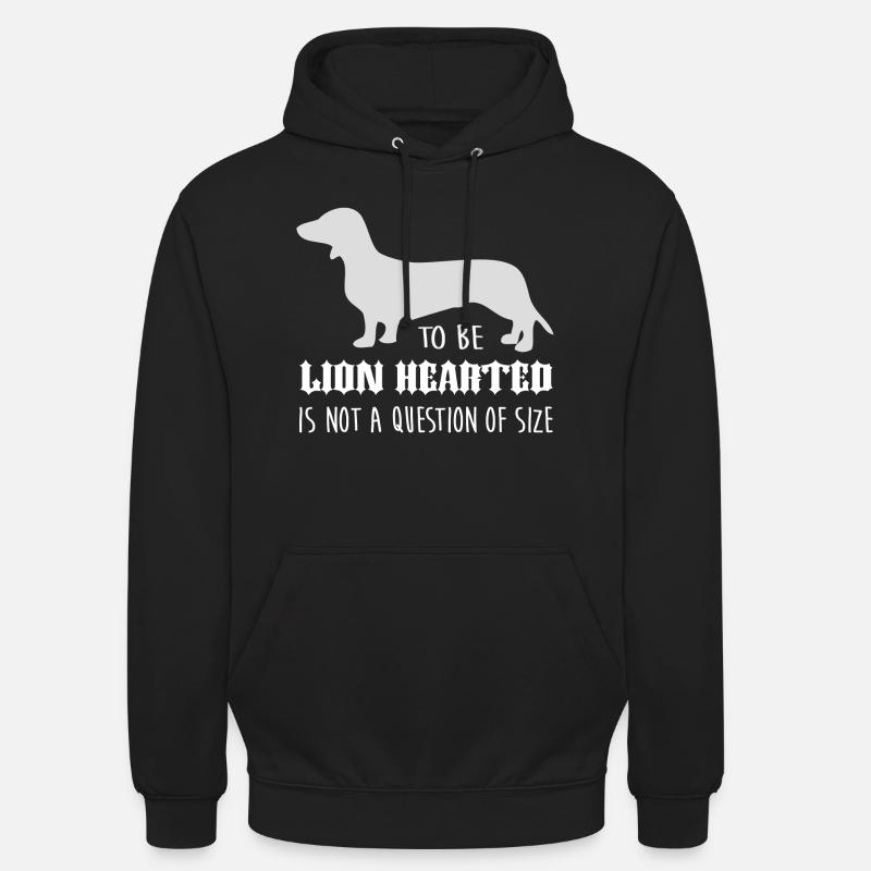 Lion Hearted | Teckel | teckel - Sweat-shirt à capuche unisexe - noir