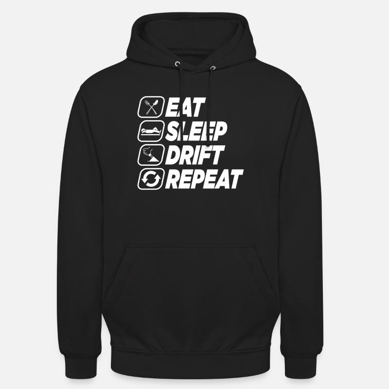 MANGER SOMMEIL DÉRIVE RÉPÉTER - Sweat-shirt à capuche unisexe - noir