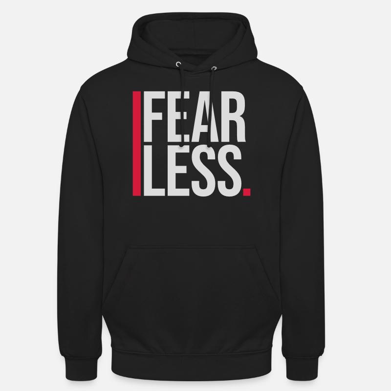 fearless Text Quote Design - Unisex Hoodie - black