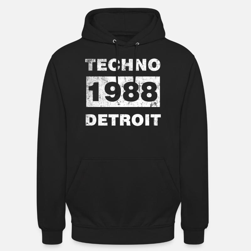 TECHNO MUSIK WEISS - Unisex Hoodie - Schwarz