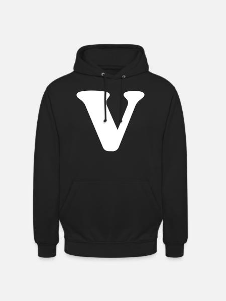 Letter v - Unisex Hoodie - black
