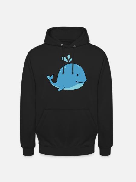 Baleine douce - Sweat-shirt à capuche unisexe - noir