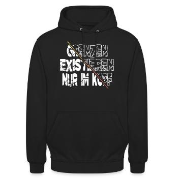 geschenkidee männchen humor geburtstag board - Unisex Hoodie - Schwarz - Vorne - Alina (178cm) & Michal (187cm)