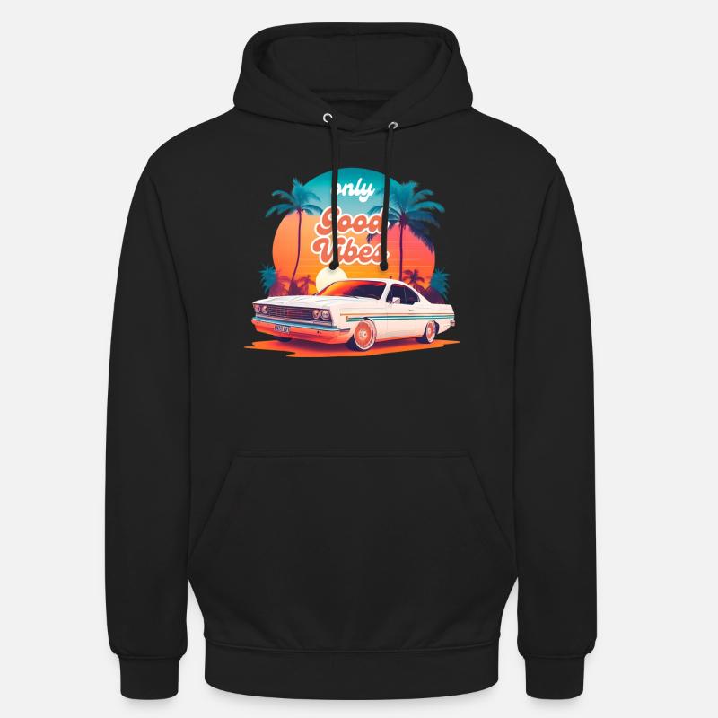Design Rétro d’été - Sweat-shirt à capuche unisexe - noir