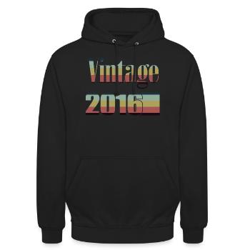 2016 anniversaire 2016 né en 2016 anniversaire - Sweat-shirt à capuche unisexe - noir - Devant - Alina (178cm) & Michal (187cm)