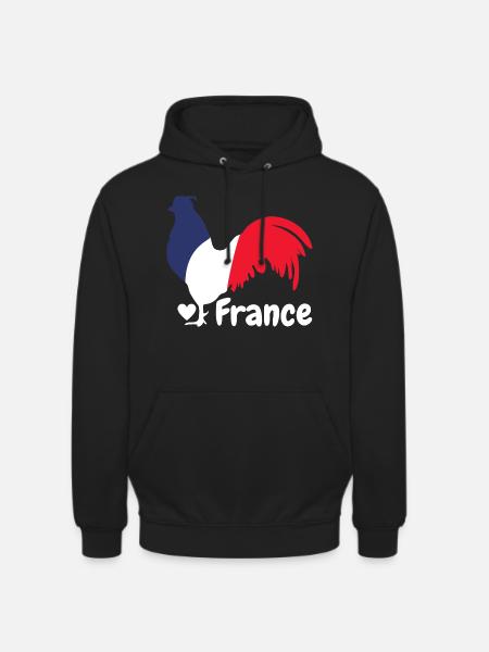 French rooster blue white red - Unisex Hoodie - black