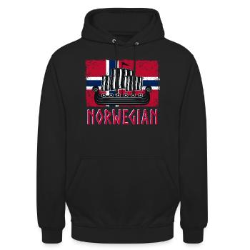 Norvège Norvégien Viking Vikings Fun Valhalla Odin - Sweat-shirt à capuche unisexe - noir - Devant - Alina (178cm) & Michal (187cm)