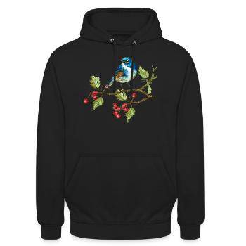 Bunter Vogel - Unisex Hoodie - Schwarz - Vorne - Alina (178cm) & Michal (187cm)