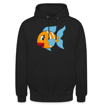 poisson - Sweat-shirt à capuche unisexe - noir - Devant - Alina (178cm) & Michal (187cm)