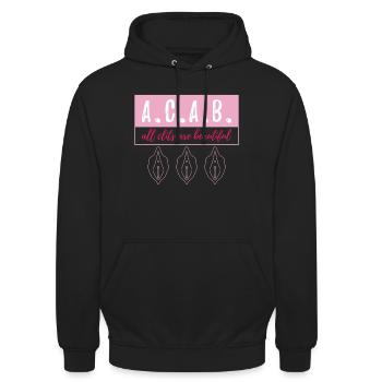 A.C.A.B. - All Clits Are Beautiful - Unisex Hoodie - Schwarz - Vorne - Alina (178cm) & Michal (187cm)