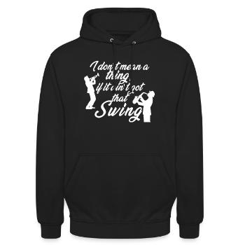Swing - Unisex Hoodie - Schwarz - Vorne - Alina (178cm) & Michal (187cm)