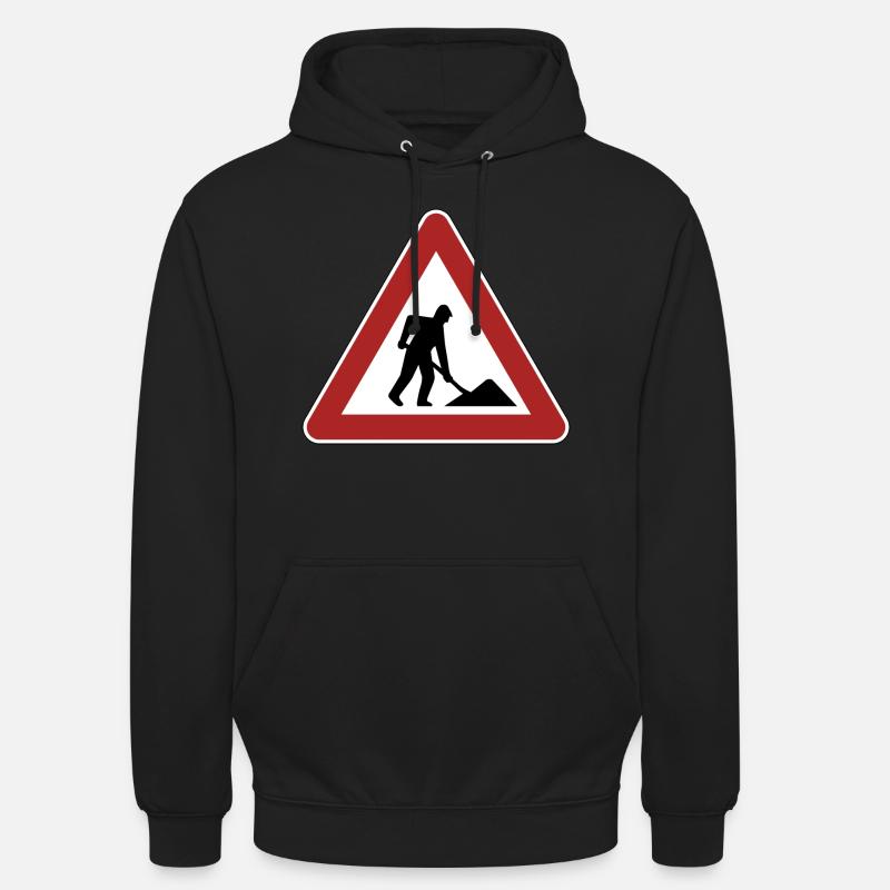 Cadeau de signe de chantier de construction - Sweat-shirt à capuche unisexe - noir