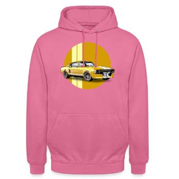 Voiture de sport - Sweat-shirt à capuche unisexe - rose - Devant - Alina (178cm) & Michal (187cm)