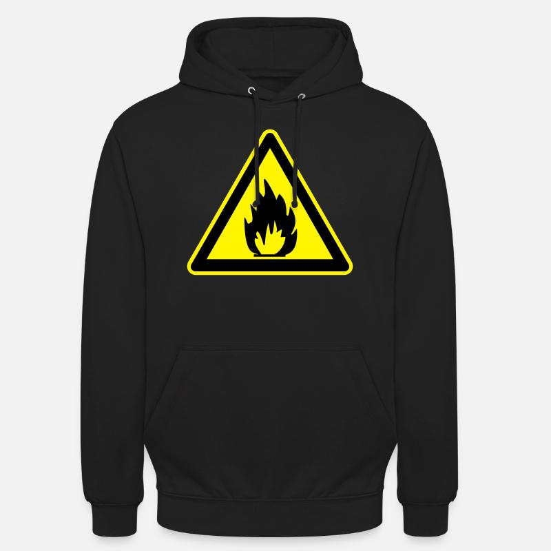 signe inflammable - Sweat-shirt à capuche unisexe - noir