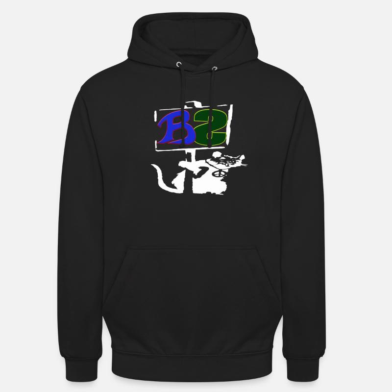 Logo Banksy Style blanc - Sweat-shirt à capuche unisexe - noir