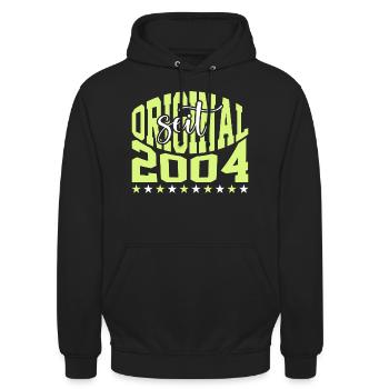 18. Geburtstag Junge Mädchen 18 Jahre 2004 Lustig - Unisex Hoodie - Schwarz - Vorne - Alina (178cm) & Michal (187cm)