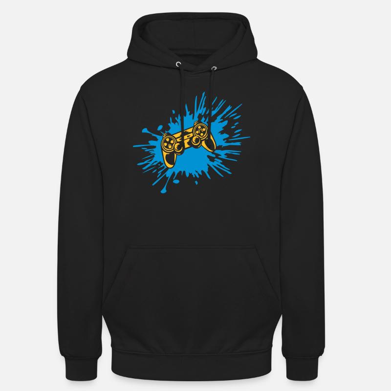 Tropfen Farbklecks Controller Konsole - Unisex Hoodie - Schwarz