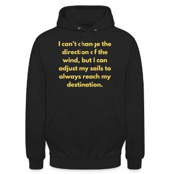 Ich kann die Richtung des Windes nicht ändern, aber ich - Unisex Hoodie - Schwarz - Vorne - Alina (178cm) & Michal (187cm)