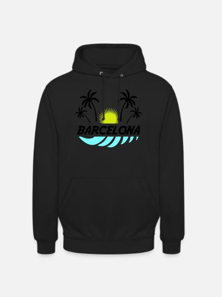 Barcelone - Sweat-shirt à capuche unisexe - noir