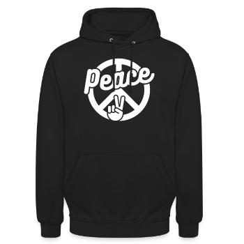 FRIEDE - Unisex Hoodie - Schwarz - Vorne - Alina (178cm) & Michal (187cm)