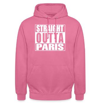 Straight outta Paris - Unisex Hoodie - pink - Front - Alina (178cm) & Michal (187cm)