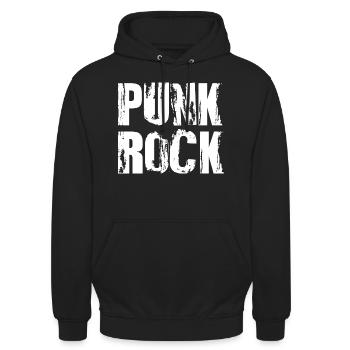 Punkrock mutiges Logo-Design - Unisex Hoodie - Schwarz - Vorne - Alina (178cm) & Michal (187cm)