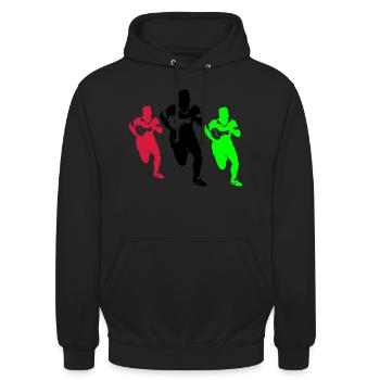 rugby - Unisex Hoodie - black - Front - Alina (178cm) & Michal (187cm)