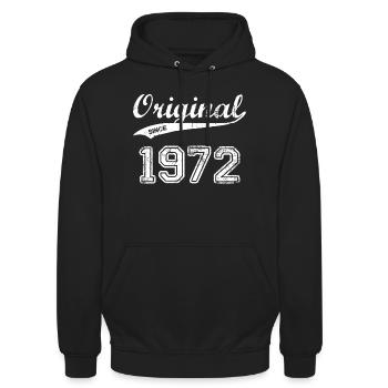 1972 - Unisex Hoodie - Schwarz - Vorne - Alina (178cm) & Michal (187cm)