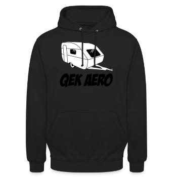 QEK Aero - Unisex Hoodie - Schwarz - Vorne - Alina (178cm) & Michal (187cm)