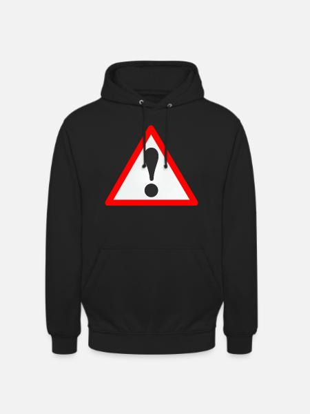 Warnschild/Ausrufezeichen /Warning/Attention - Unisex Hoodie - Schwarz